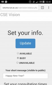 Availability updater as seen from mobile